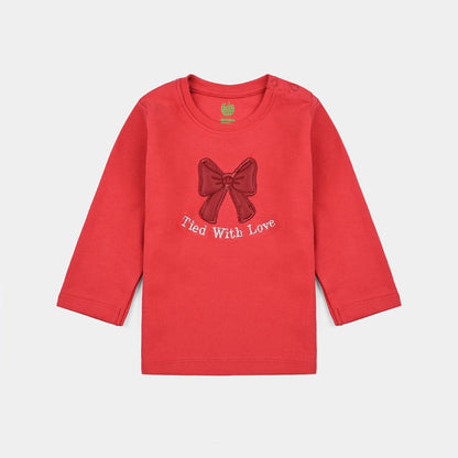 Infant Girls Cotton Interlock Suit THE BOW WORLD - Red