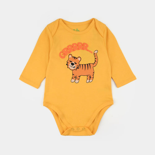 Infant Boys Cotton Interlock Romper (Roar) - Yellow