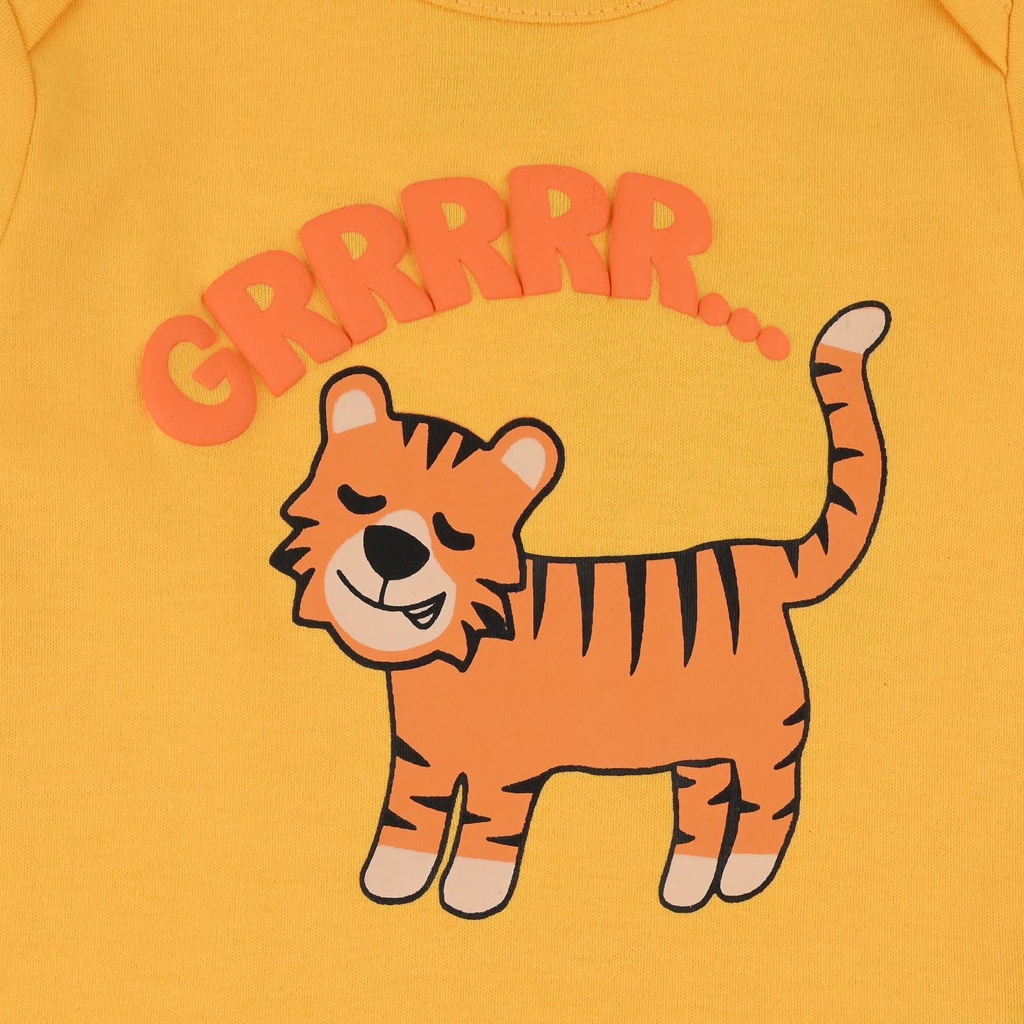Infant Boys Cotton Interlock Romper (Roar) - Yellow