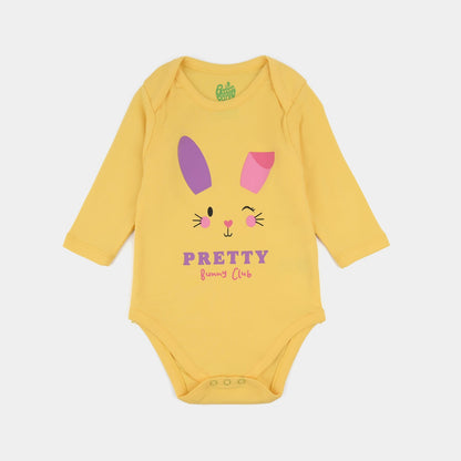 Infant Girls Cotton Interlock Romper - Yellow