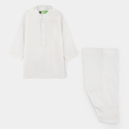 Infant Boys Poly Viscose Kameez Pajama (Blended) - White