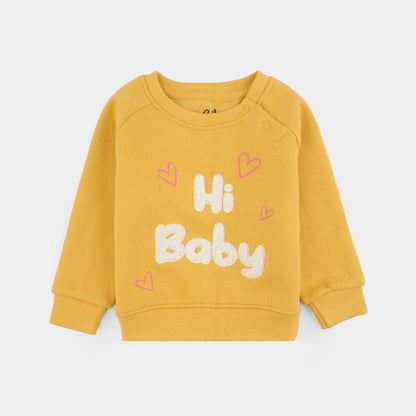 Infant Girls Fleece 2 Piece Suit Hi Baby-Yellow
