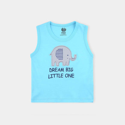 Infant Boys Cotton Interlock 3 Piece Sando Set Elephants