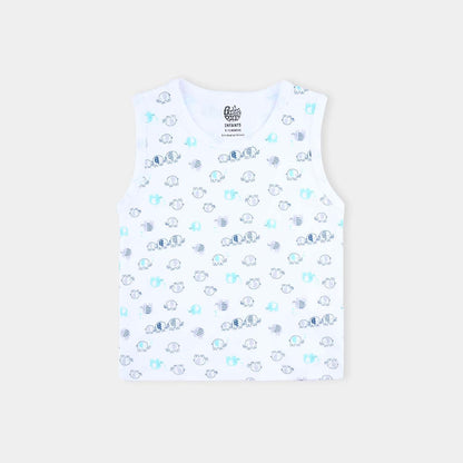 Infant Boys Cotton Interlock 3 Piece Sando Set Elephants