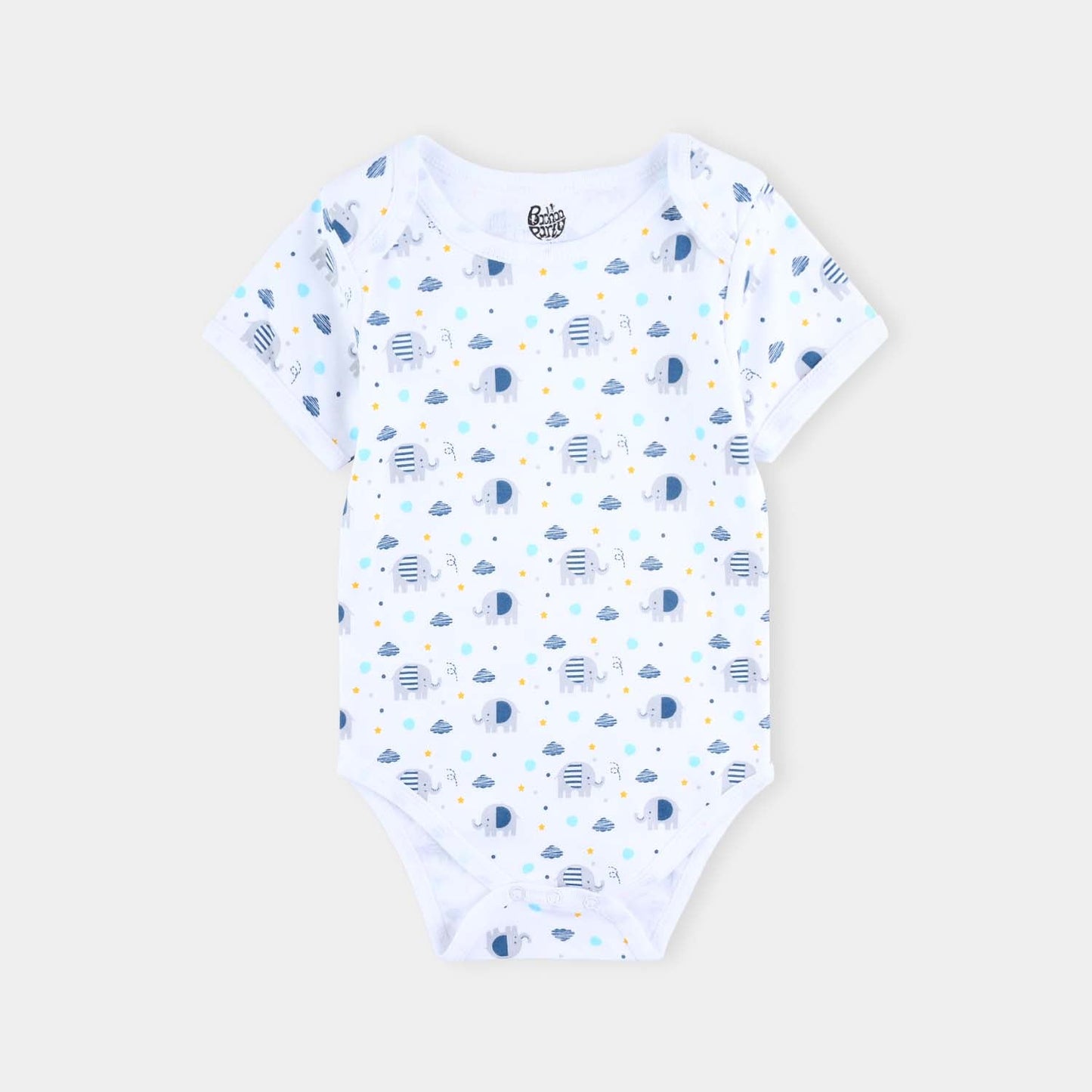 Infant Boys Cotton Interlock Romper Set Elephants
