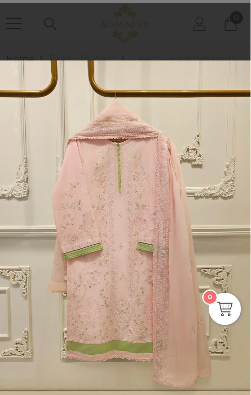 Aghanoor fully emb 2 pcs  Shirt dupatta