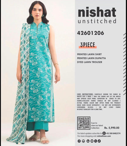 Unstitch 3 pcs  Nishat