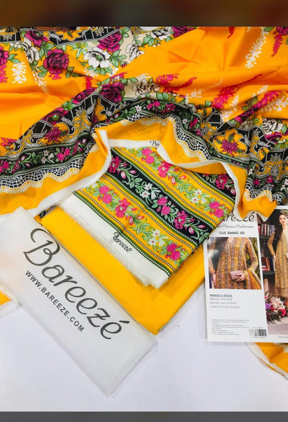 Bareeze unstitch 3 pcs