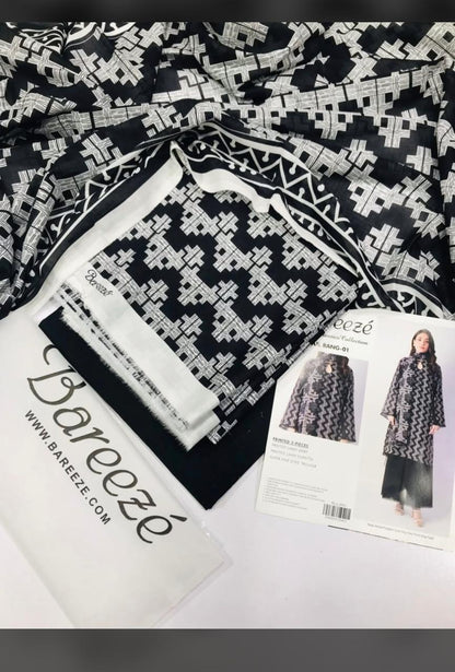 Bareeze unstitch 3 pcs