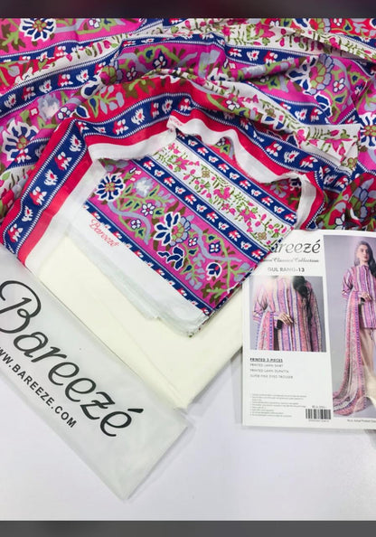 Bareeze unstitch 3 pcs
