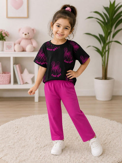 Girls tshirt trouser Premium quality  Available in medium size