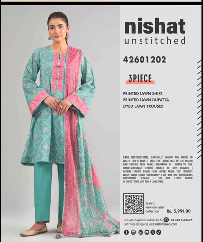 Unstitch 3 pcs  Nishat