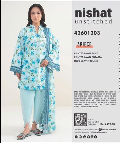 Unstitch 3 pcs  Nishat