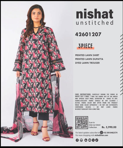 Unstitch 3 pcs  Nishat