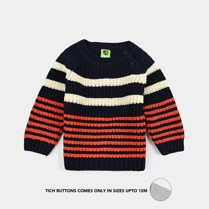 Infant Boys Acrylic Suit-Stripe Fusion-Navy.Rust