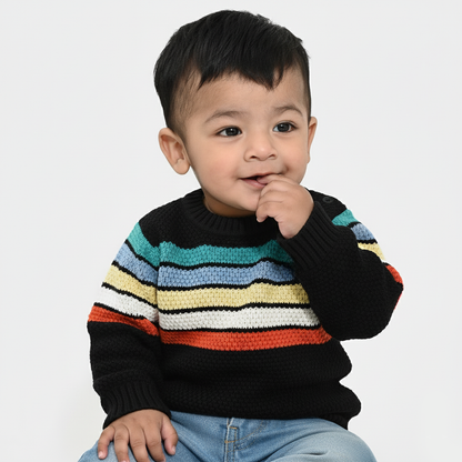 Infant Boys Acrylic Sweater - Multi Stripe