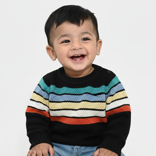 Infant Boys Acrylic Sweater - Multi Stripe