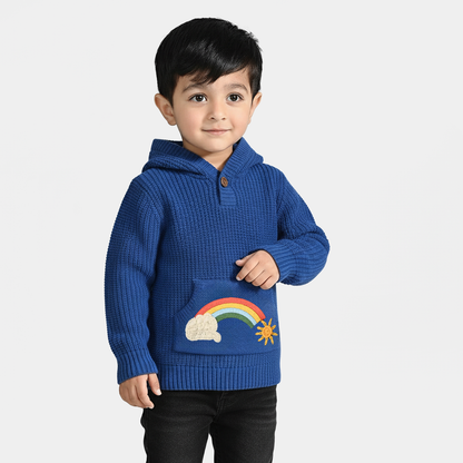 Infant Boys Acrylic Sweater (Rainbow) - Royal Blue