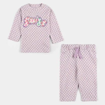Infant Girls Jacquard Suit - Purple