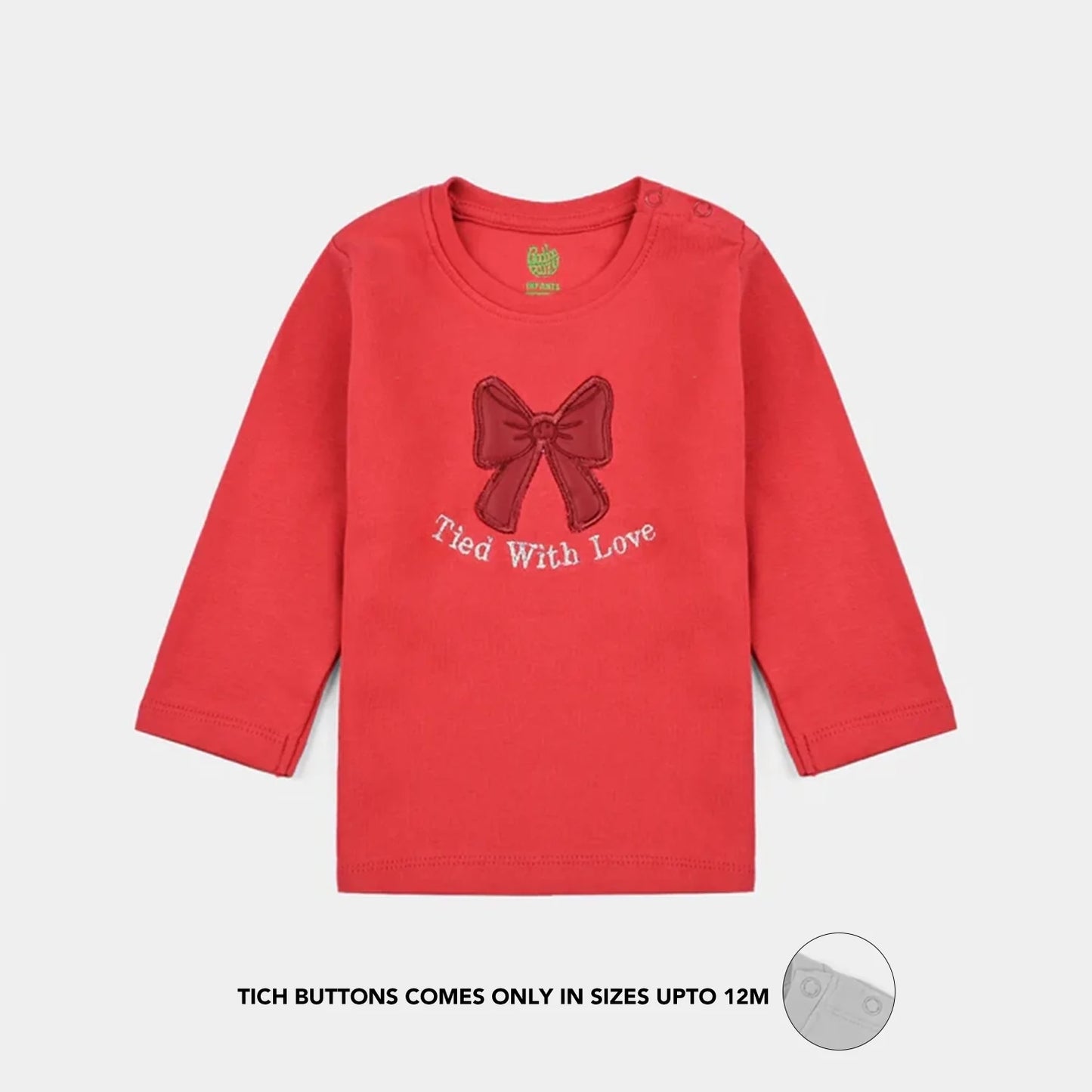 Infant Girls Cotton Interlock Suit THE BOW WORLD - Red