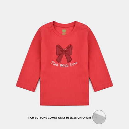 Infant Girls Cotton Interlock Suit THE BOW WORLD - Red