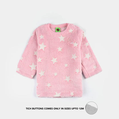 Infant Girls Sherpa Suit - Pink