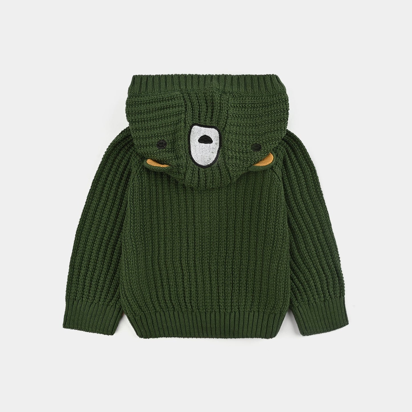 Infant Boys Cotton Sweater Animal Pocket-Green