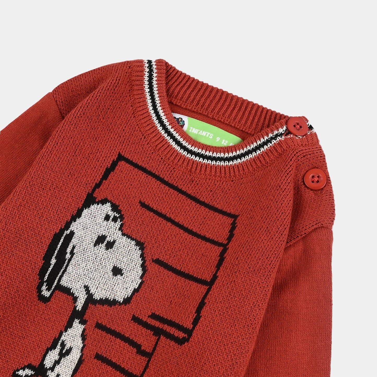 Infant Boys Cotton Acrylic Sweater-Rust