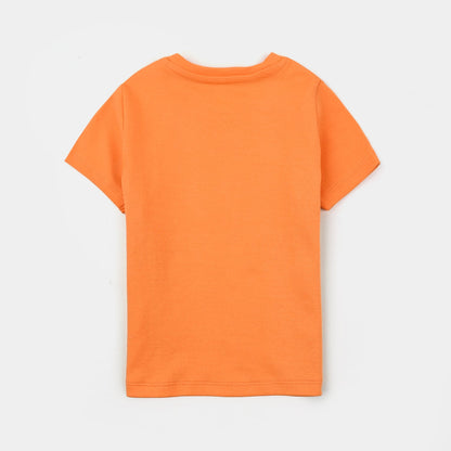 Infant Boys Cotton Interlock  Suit Sweetest Dada & Dadi-Orange
