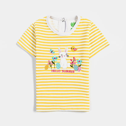 Infant Girls Cotton Interlock Suit (Hello Summer) - Yellow