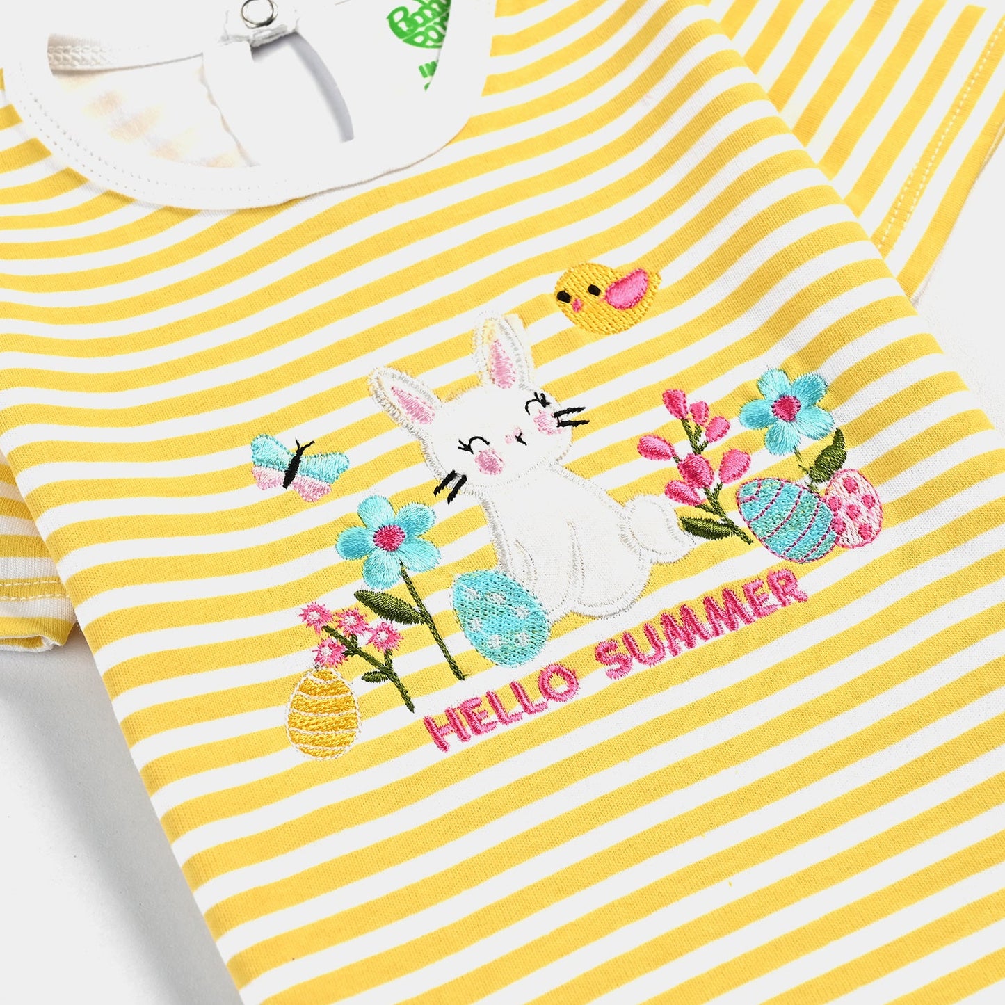 Infant Girls Cotton Interlock Suit (Hello Summer) - Yellow