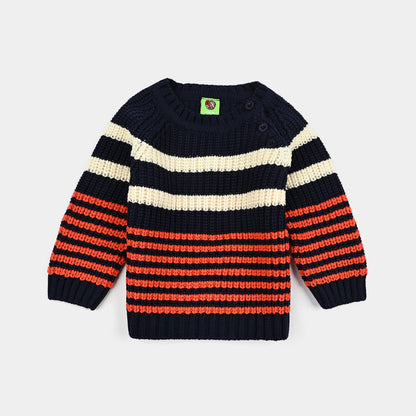 Infant Boys Acrylic Suit-Stripe Fusion-Navy.Rust