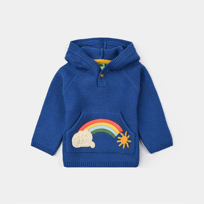 Infant Boys Acrylic Sweater (Rainbow) - Royal Blue