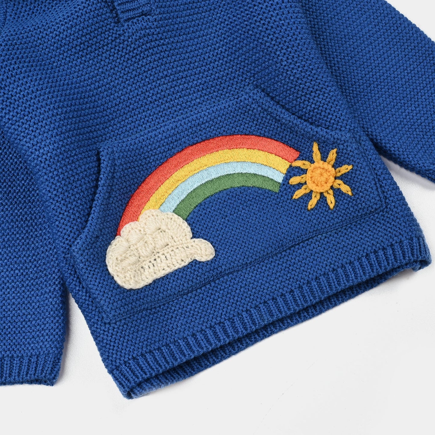Infant Boys Acrylic Sweater (Rainbow) - Royal Blue