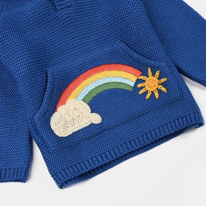 Infant Boys Acrylic Sweater (Rainbow) - Royal Blue