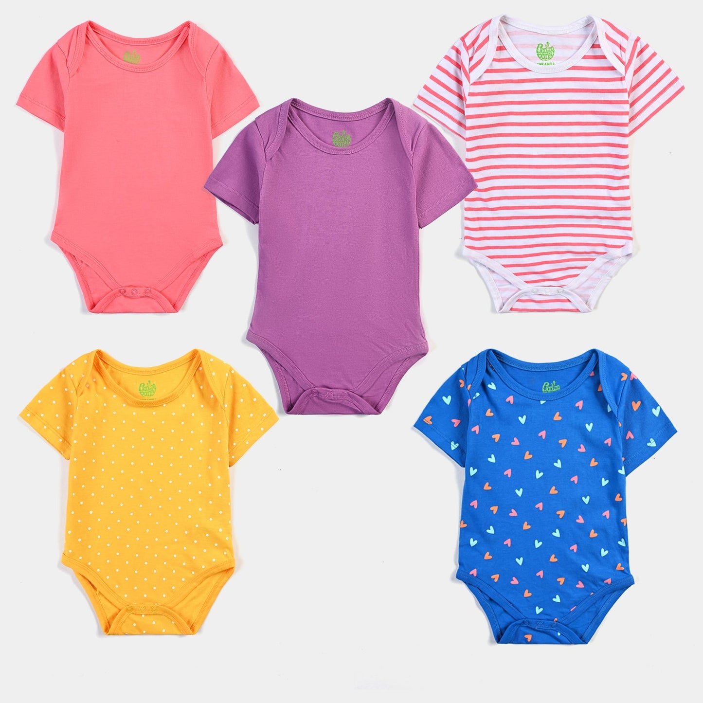 Infant Girls Cotton Jersey 5 Piece Set Floral-Multi