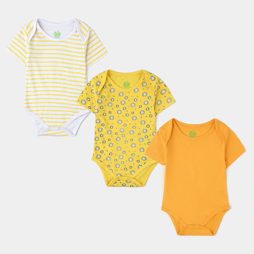 Infant Girls Cotton Jersey 3 Piece Set - Citrus/Yellow
