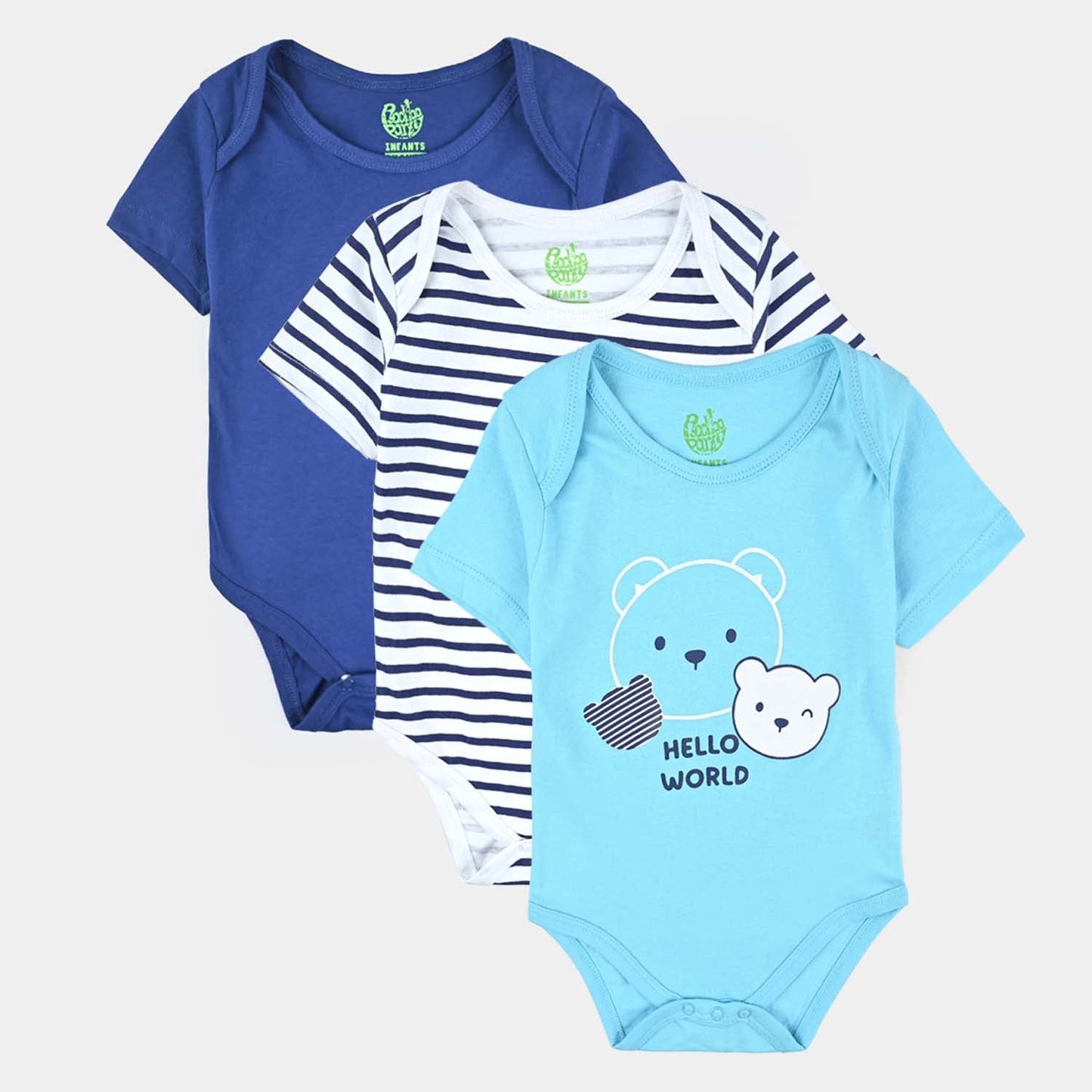 Infant Boys Cotton Jersey 3 Piece Set Bear - Blue