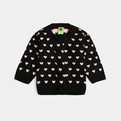 Infant Girls Acrylic Suit-Jacquard Heart-Multi