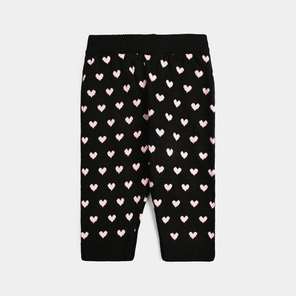 Infant Girls Acrylic Suit-Jacquard Heart-Multi