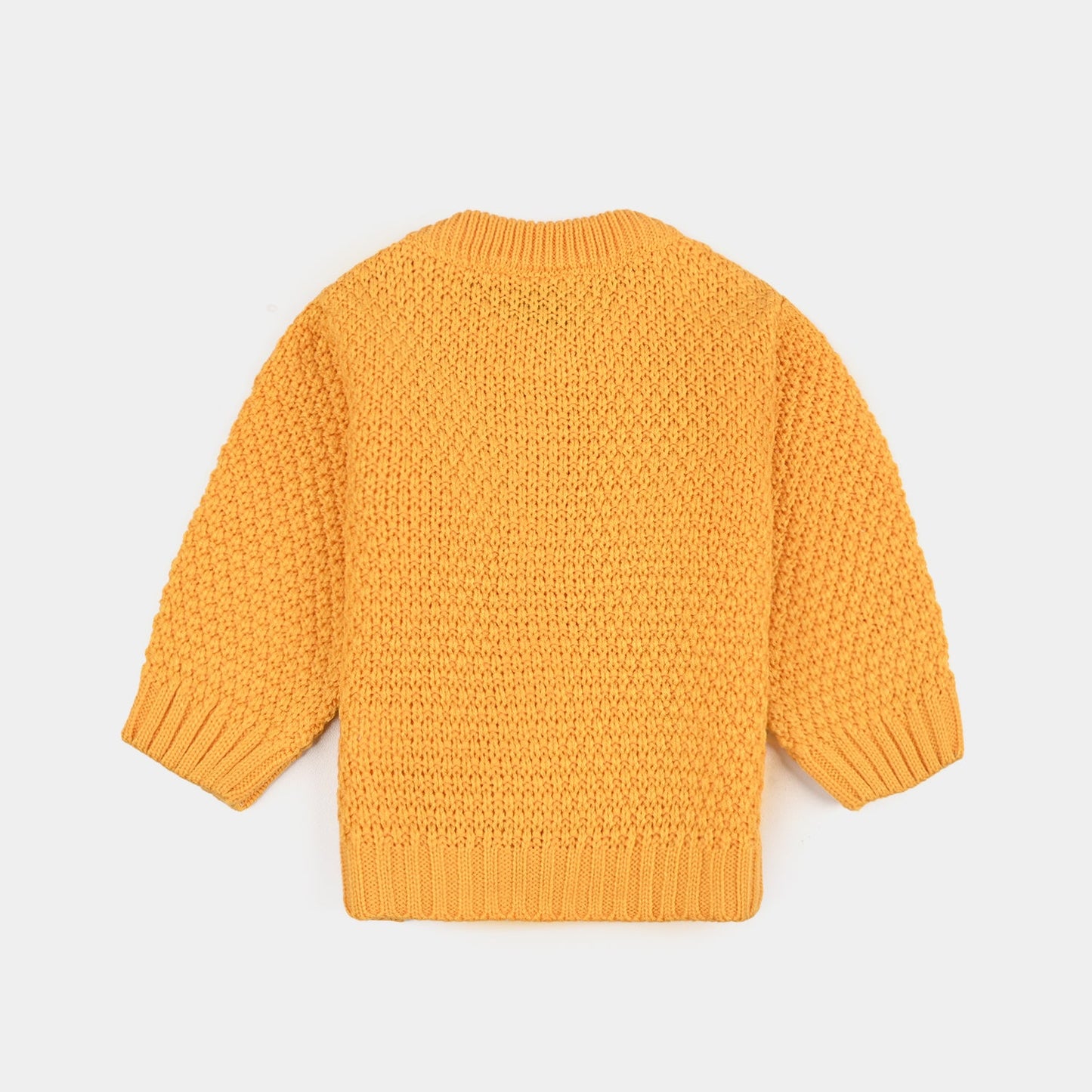 Infant Girls Acrylic Knit Suit - Pompom Floral- Mustard