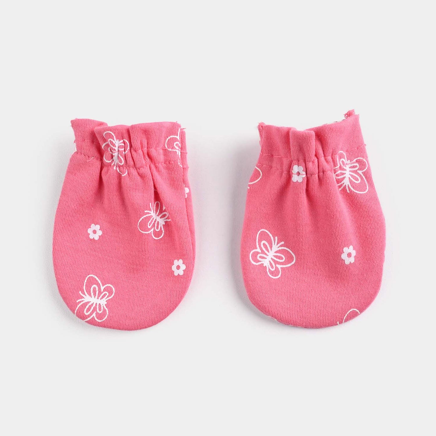 Infant Cotton Interlock Mittens White Camellia-Multi