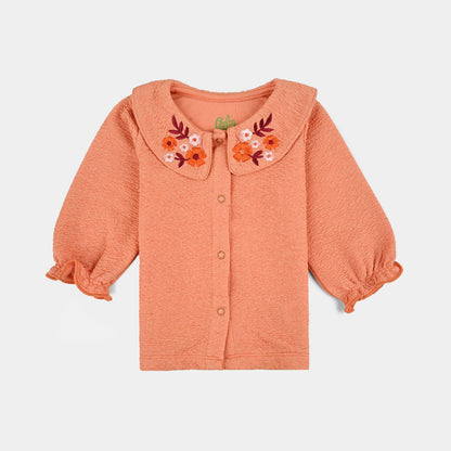 Infant Girls Poly Crinkle Suit - ORANGE