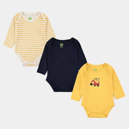 Infant Boys Cotton Jersey 3 Piece Set Romper Cars
