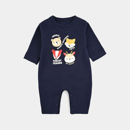 Infant Boys Fleece Romper - Navy
