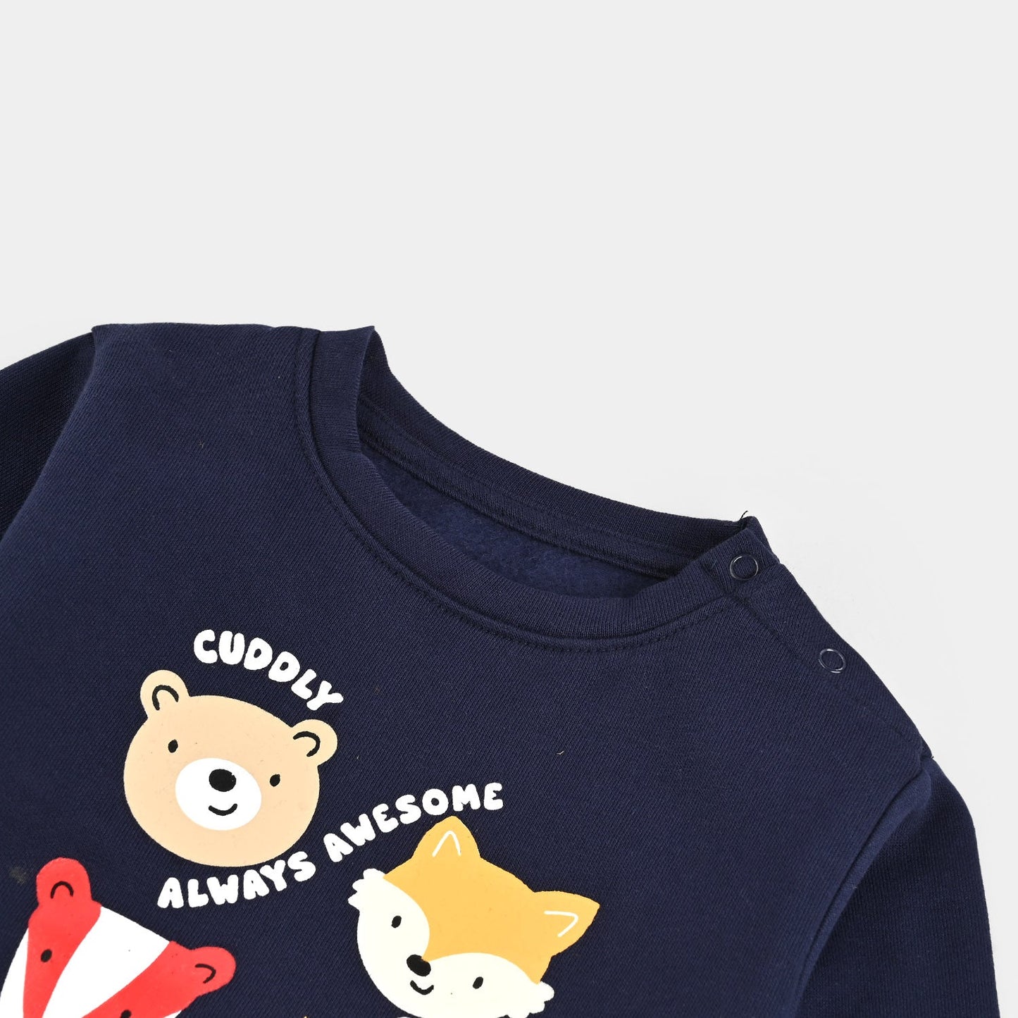 Infant Boys Fleece Romper - Navy