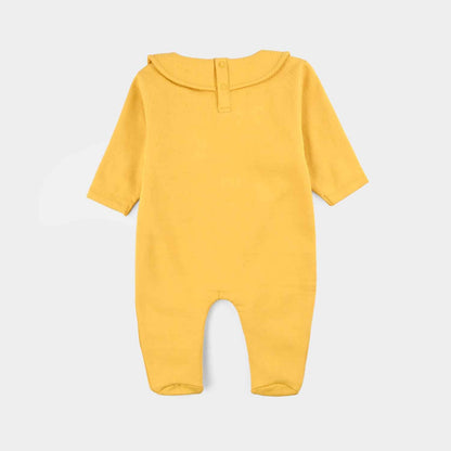 Infant Girls Fleece Romper (LITTLE BUNNY)-Yellow