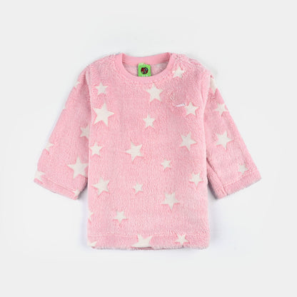 Infant Girls Sherpa Suit - Pink