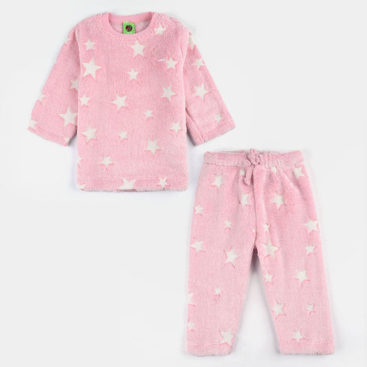 Infant Girls Sherpa Suit - Pink