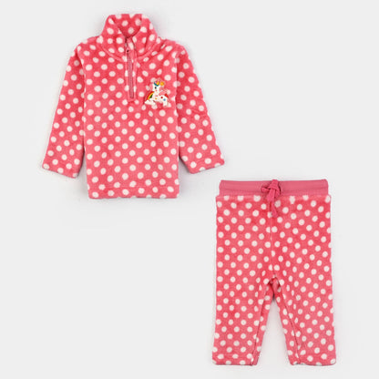 Infant Girls Sherpa Suit - Pink